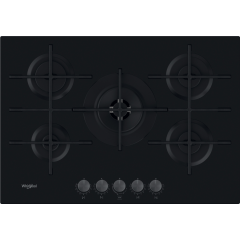 Whirlpool W Collection GOWL 758/NB Hob 5 Burners Gas on Glass 75cm - Black