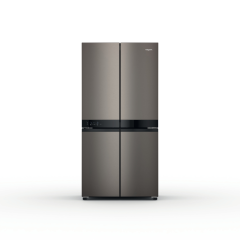 Hotpoint Total No Frost HQ9 U2BL G Side-by-Side Fridge Freezer - Black/Inox