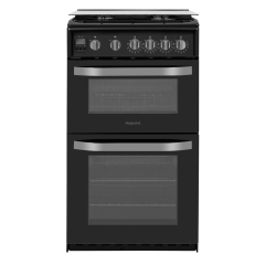 Hotpoint HD5G00CCBK/UK Gas Freestanding 50cm Double Cooker - Black