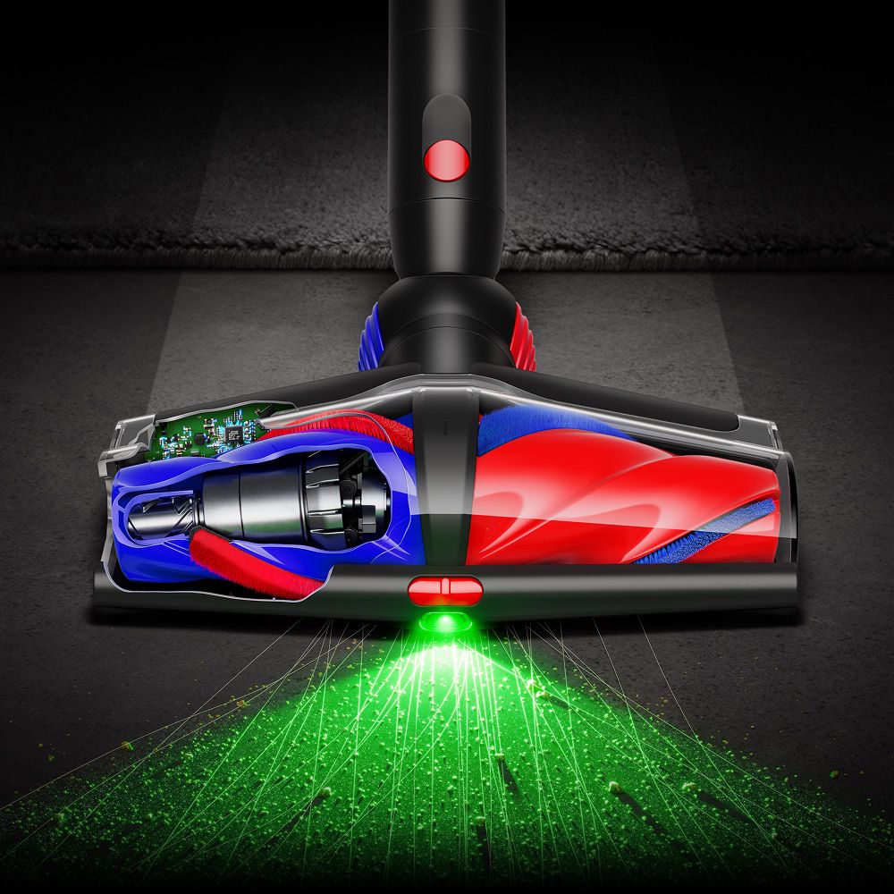 A closeup of the conical brush bars.